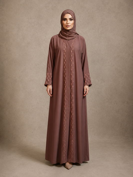 Premium Zoom Material Abaya with Matching Hijab & Stonework
