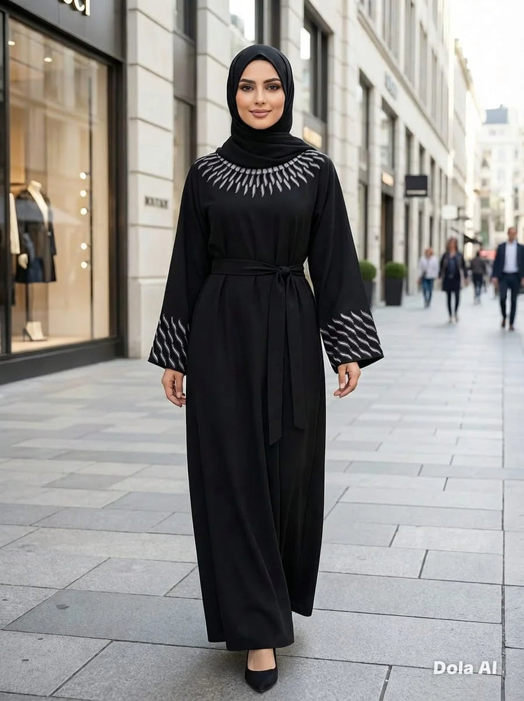 Bisma Nida Abaya with Matching Belt