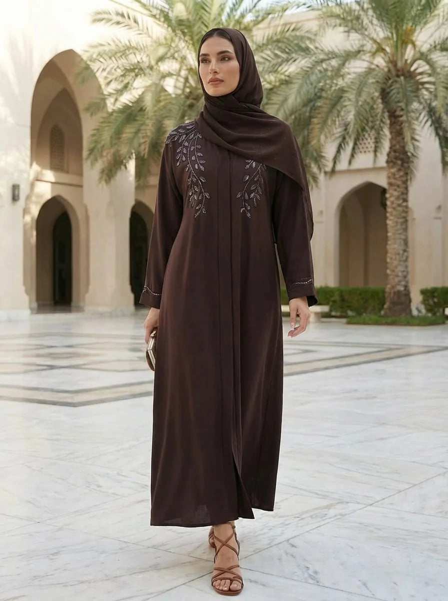 Madiha Leaf Zoom Abaya Alnoors Collections