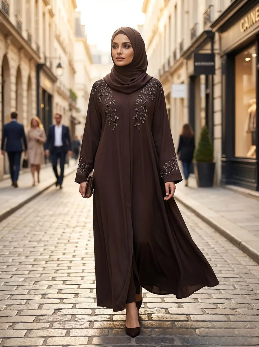 Madiha Leaf Zoom Abaya Alnoors Collections