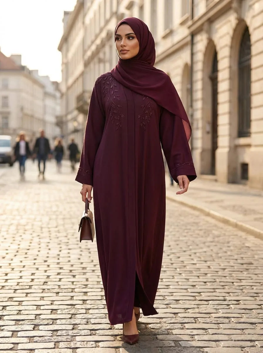 Madiha Leaf Zoom Abaya Alnoors Collections