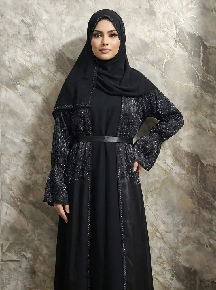 Maha Slip Abaya with Matching Hijab & Belt