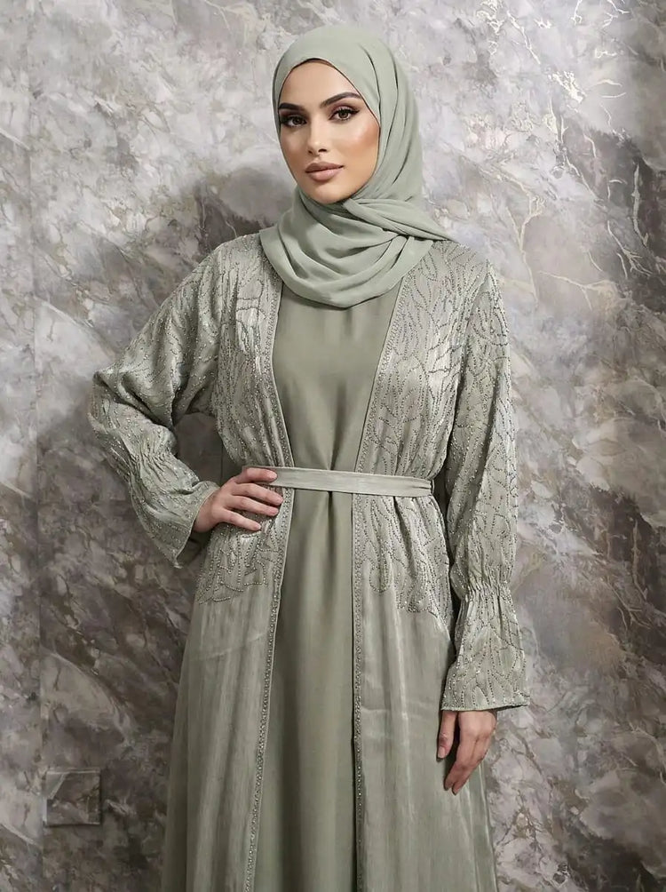 Maha Slip Abaya with Matching Hijab & Belt